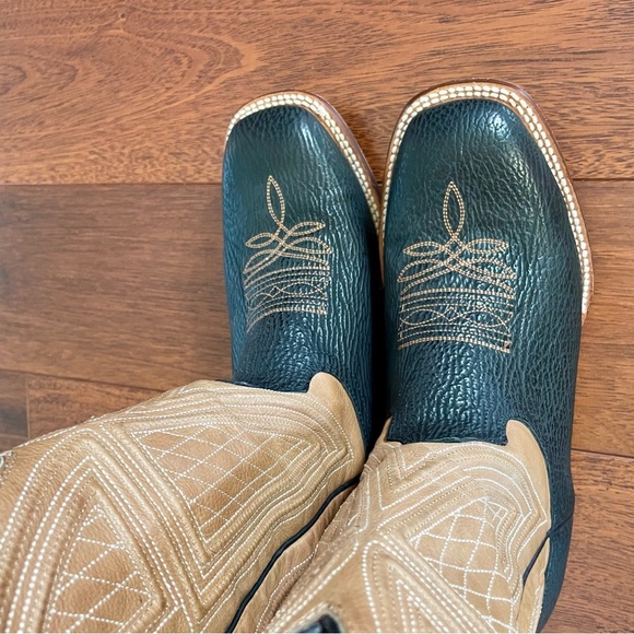 JOHN B. STETSON MEN'S BILLINGS BROWN SHARK SQUARE TOE BOOT 9 1/2 EE - Picture 7 of 16